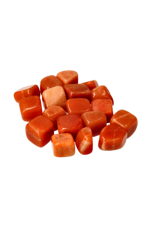 Vierkante Oranje Aventurijn trommelstenen, per steen of zak van 100 gram tot 1 kg, 1-2 cm