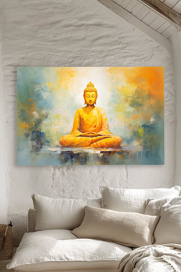 Glasschilderij 'Ziels Buddha'