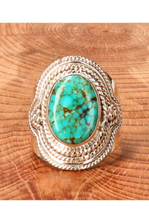 Turkoois ring zilver, steen circa 1 cm, 925 sterling