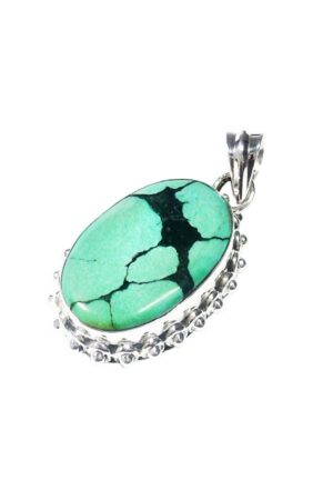 Turkoois hanger zilver, 2.5 cm, 925 sterling