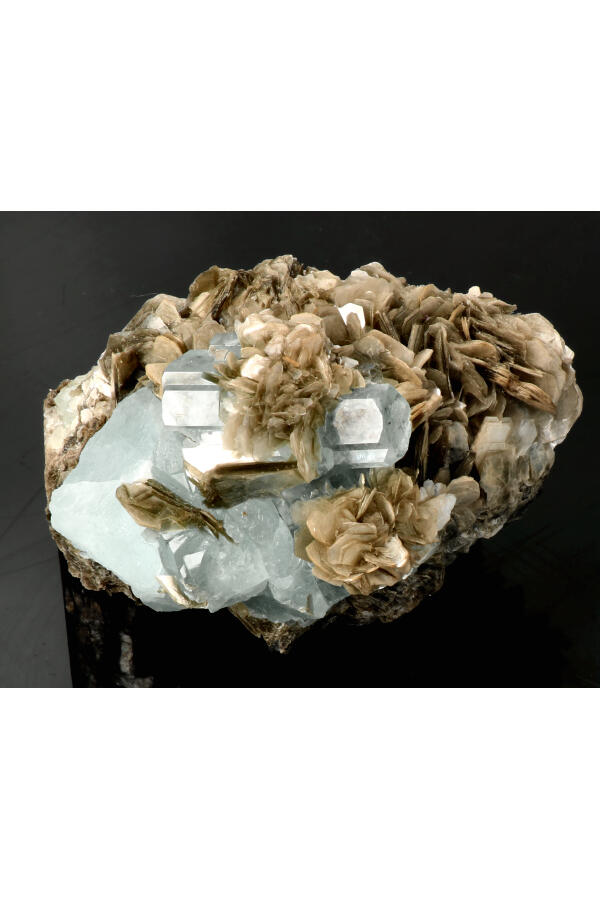 Aquamarijn op Muscoviet specimen ruw, 11.5 cm, 621 gram, Skardu, Pakistan - Afbeelding 3