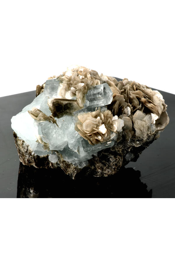 Aquamarijn op Muscoviet specimen ruw, 11.5 cm, 621 gram, Skardu, Pakistan