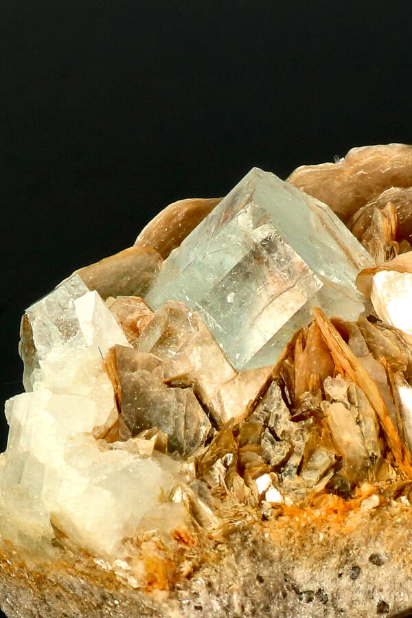 Aquamarijn op Muscoviet specimen ruw, 6 cm, 134 gram, Skardu, Pakistan 5 Aquamarijn op Muscoviet specimen ruw, 6 cm, 134 gram, Skardu, Pakistan - Afbeelding 5