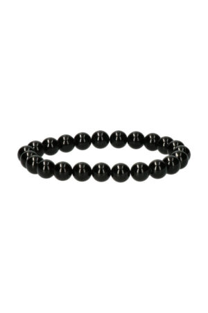 Zwarte Toermalijn armband, 8 mm, 19 cm