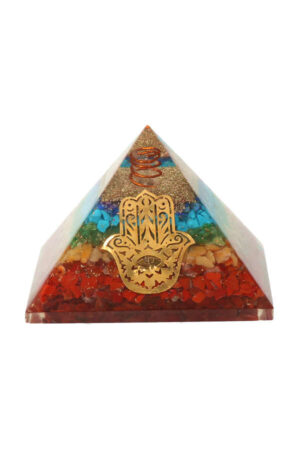 Orgoniet piramide hand van Fatima, 7.5 cm