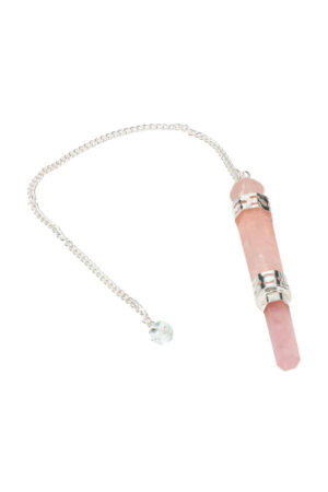 Rozenkwarts healing wand pendel, 7 a 9 cm