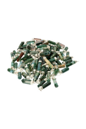 Mosagaat punthanger, 3-4 cm, verzilverd, India