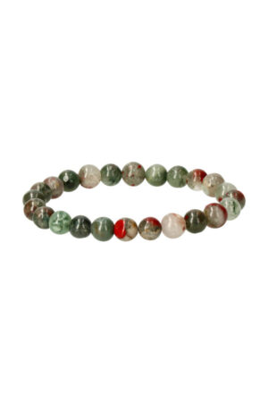Afrikaanse bloedsteen armband, 8 mm edelsteen kralen, 19 cm