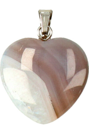 Naturel Agaat hart hanger, 2 cm
