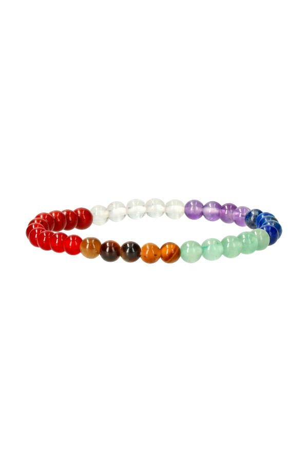7 Chakra, model A, armband, 4 mm, 15 cm (kinder maat)