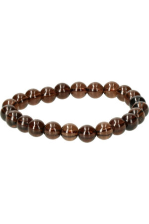 Rookkwarts armband, 8 mm edelsteen kralen, 19 cm