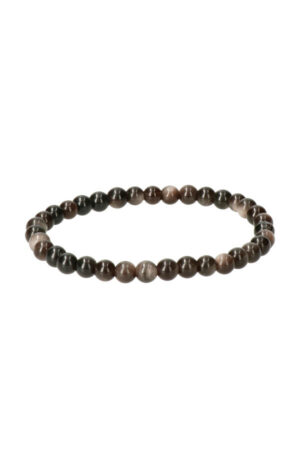 Zilver Obsidiaan armband, 8 mm edelsteen kralen, 19 cm