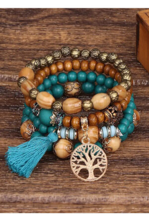 Bohemian bodhi kralen armband 'Nova', 18 cm