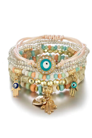 Bohemian bodhi kralen armband 'Ibiza', 18 cm