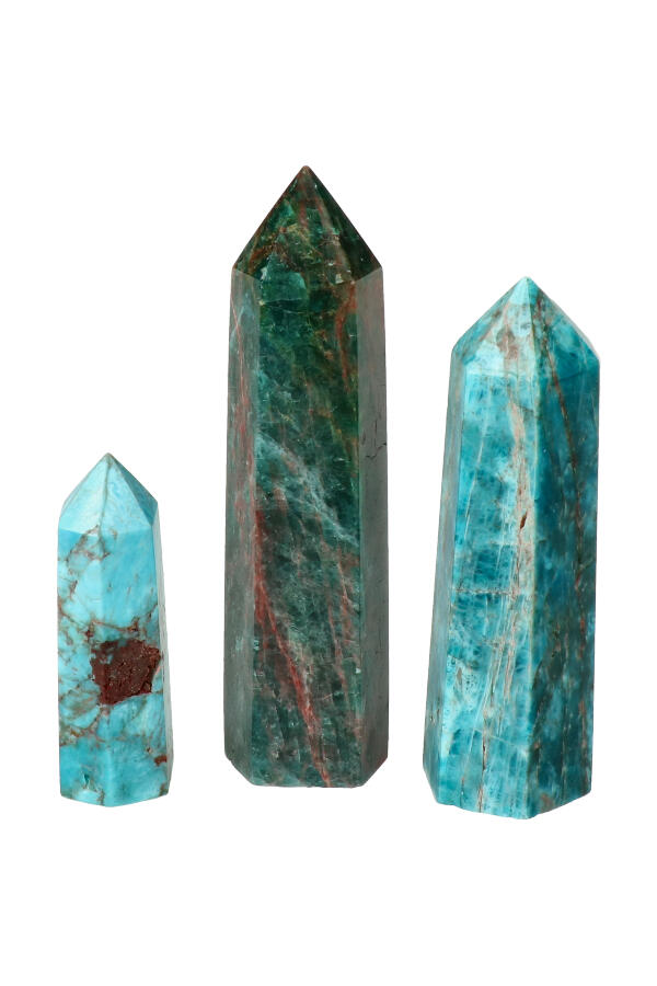 Blauwe Apatiet 6-vlaks punten, 5-10 cm, 20-140 gram