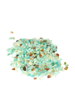 Chinese Amazoniet chips (split trommelstenen), zakken van 100 gram tot 1 kg