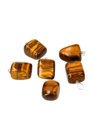 Tijgeroog XL edelsteen hanger, circa 2.5 cm, Zuid Afrika