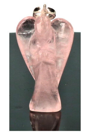 Rozenkwarts engel hanger, circa 3 cm