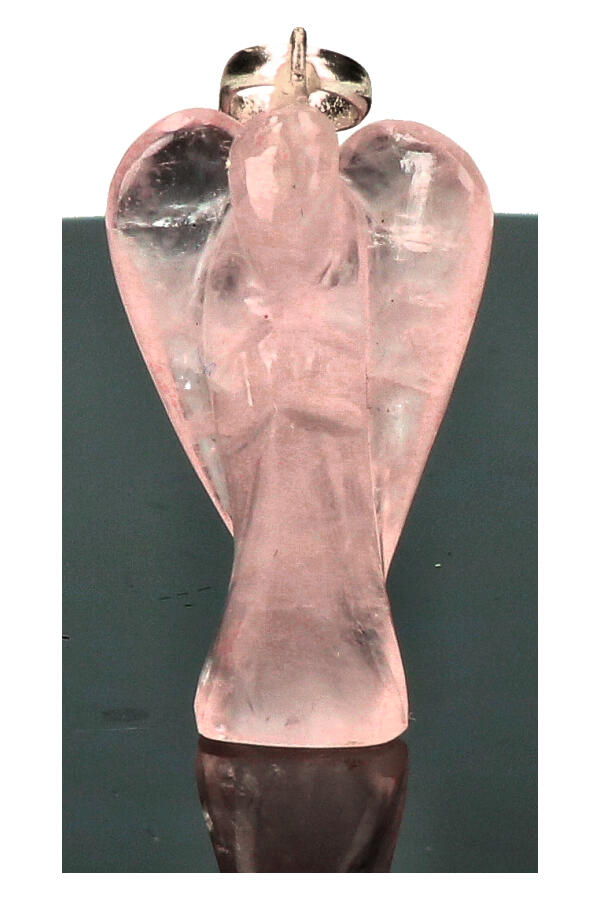 Rozenkwarts engel hanger, circa 3 cm