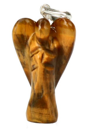 Tijgeroog engel hanger, circa 3 cm