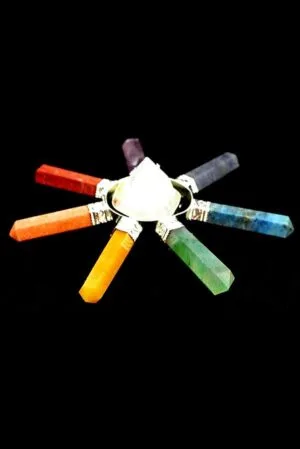 Apofyliet piramide chakra generator, 10 cm, indiaas zilver