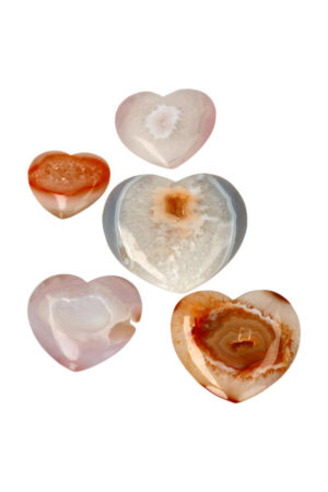 Agaat geode hart, diverse formaten, Indonesië