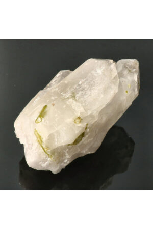 Groene Toermalijn op Bergkristal, zeldzaam, 17 cm, 1.2 kg, Skardu, Pakistan