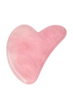 Rozenkwarts Gua Sha massager, 8.5 cm, 2 tenen