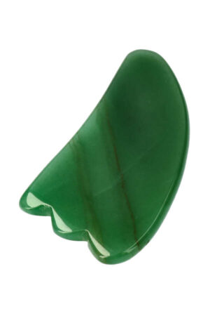 Aventurijn Gua Sha schraper massager, 10 cm, 3 tenen