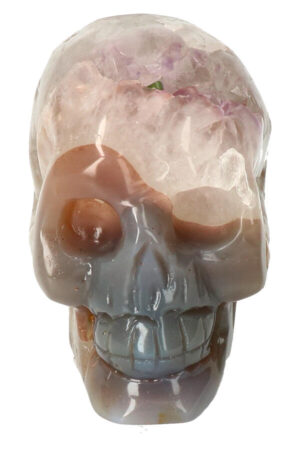 Agaat Geode Kristallen schedel, 9 cm, 426 gram