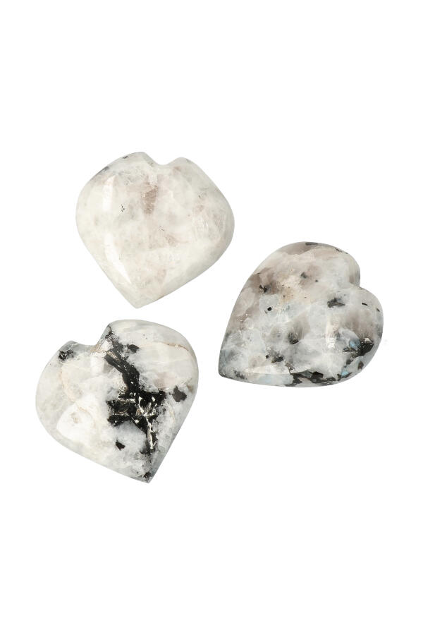 Regenboog Maansteen hart, circa 4 a 5 cm, India