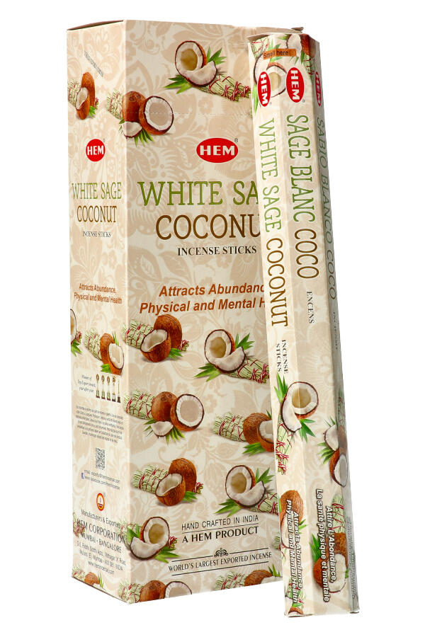 White Sage Coconut (Witte Salie met Kokosnoot) wierook HEM