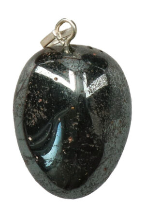 Hematiet edelsteen hanger, zilveroogje, 2 cm