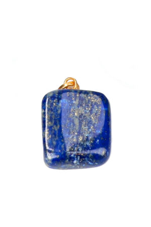 Lapis Lazuli steen hanger goudkleurig, ca 1.5 cm, Afghanistan