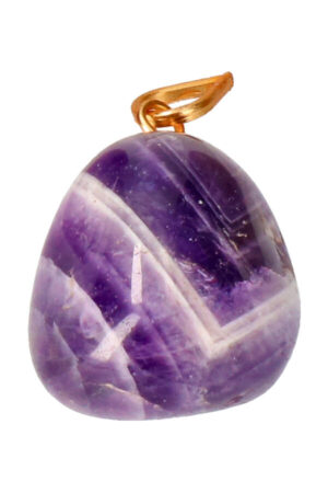 Amethist edelsteen hanger, 2 cm, goudkleurig oogje