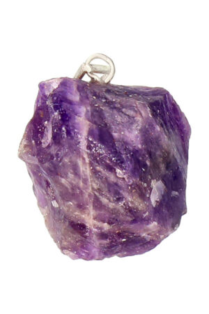 Amethist ruwe edelsteen hanger, ca 2 cm