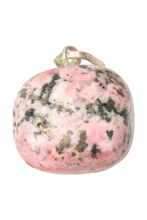 Rhodochrosiet edelsteen hanger, ca 1.5 cm