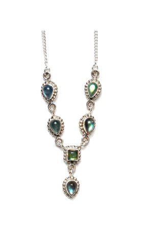 Labradoriet zilveren ketting, 925 sterling, 46 cm