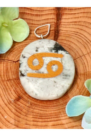 Regenboog Maansteen Kreeft sterrenbeeld hanger, 4 cm