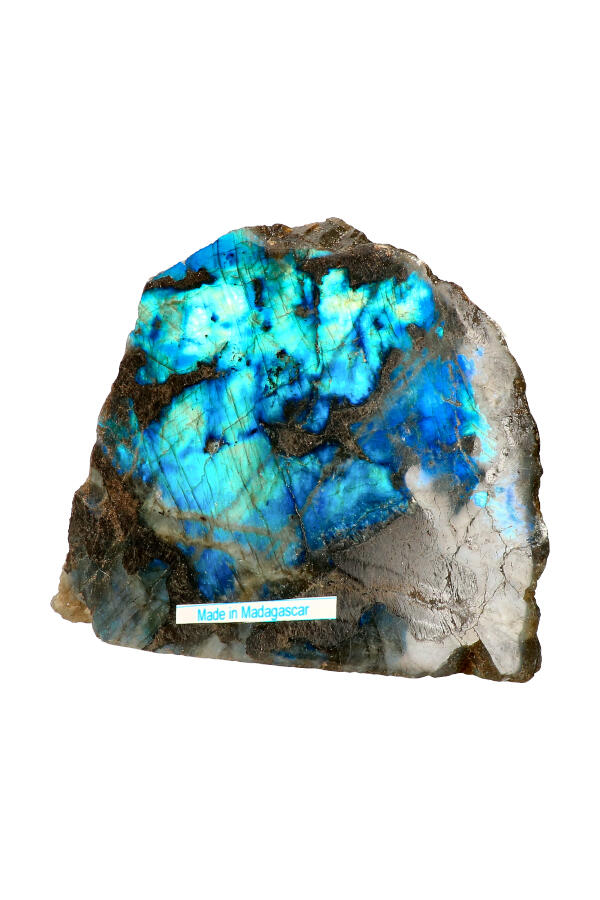 Labradoriet aan een zijde gepolijst, SUPER SALE, diverse gewichten van 50 gram tot 3 kilogram, Madagaskar - Afbeelding 3