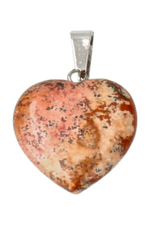 Landschaps Jaspis hart hanger, 2 cm