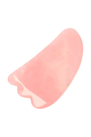 Rozenkwarts Gua Sha schraper massager, 10 cm, 3 tenen