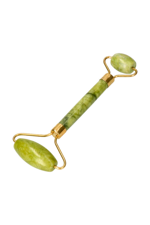 Jade massage roller goud kleurig, A kwaliteit, 14.5 cm