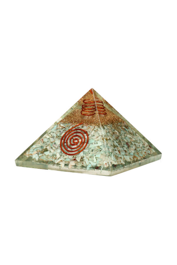 Larimar Orgoniet piramide, 7.5 cm