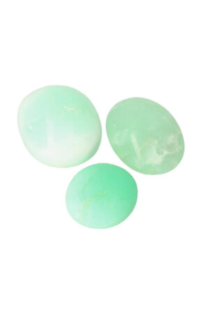 Chrysopraas palmsteen, meerdere maten, vanaf 20 gram tot  100 gram, broekzaksteen