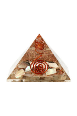 Parelmoer orgoniet piramide, 7.2 cm