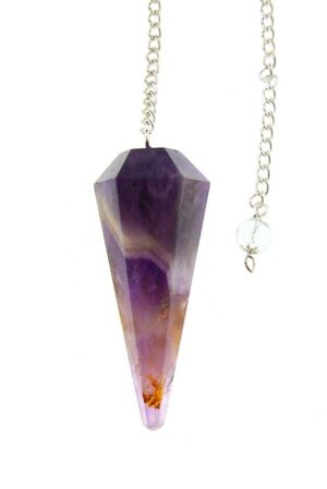 Amethist pendel, gefacetteerd 6-vlak, 3-4 cm