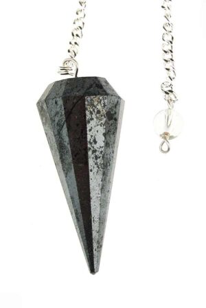 Hematiet pendel, gefacetteerd 12-vlak, 3 - 4.5 cm