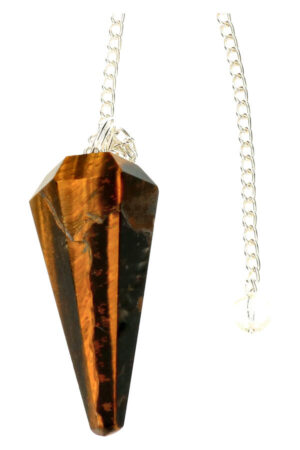 Tijgeroog pendel, 3-5 cm, gefacetteerd 12-vlak