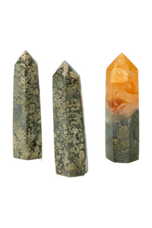 Pyriet met Agaat punt, 6-11 cm, India